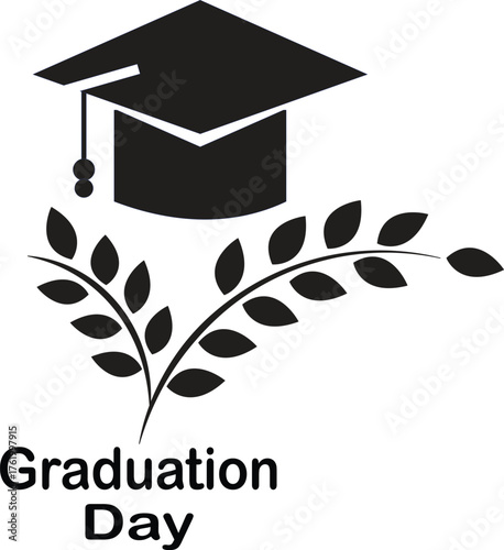This design features a striking silhouette of a graduation cap, perfect for banners and advertisements celebrating academic success and commencement ceremonies. The is  a silhouette style .