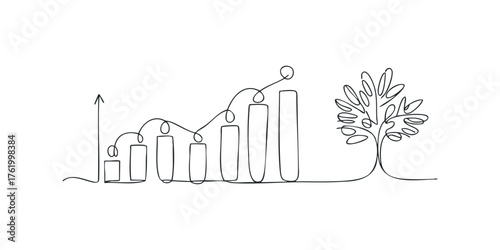 Graph growth with tree sprout single line style