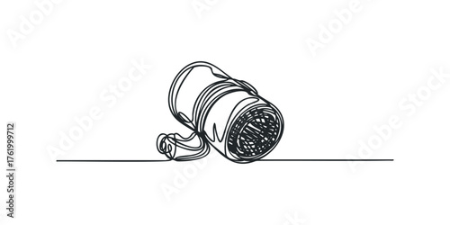 Continuous line drawing of a hair dryer object