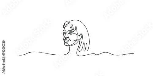 Minimalist Line Art Portrait of a Woman's Profile