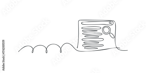 Search Bar and Magnifying Glass Line Art