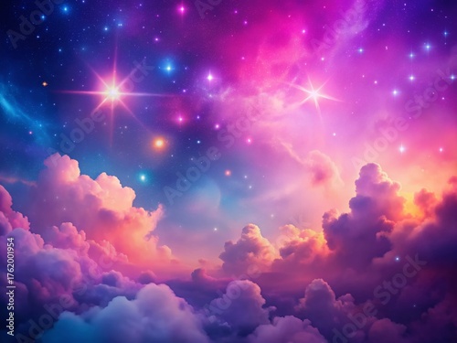 Minimalist Abstract Starlight Pink Purple Nebula Cloud Stardust Background