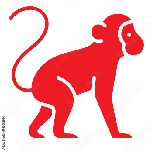 monkey icon or logo symbol solid vector illustration 