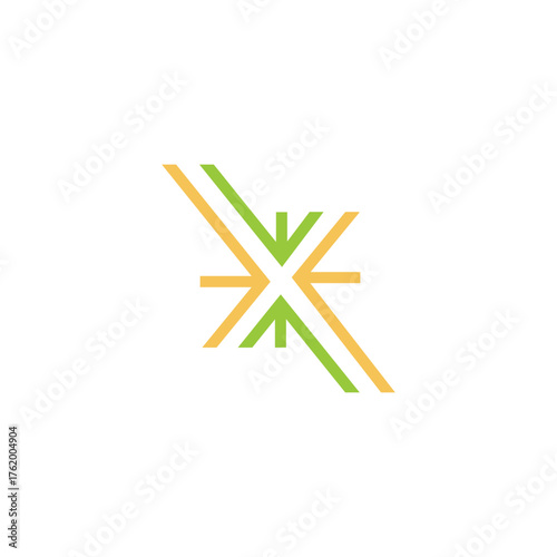 X Letter Arrow Abstract Logo Design