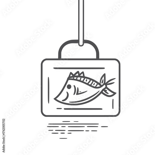 minimalist vector flat illustration of phishing scam warning