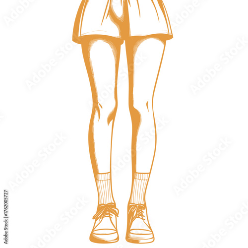 minimal concept vector illustration of playful leg warmers