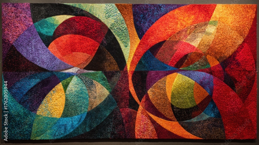 Fototapeta premium Abstract geometric design with circular forms