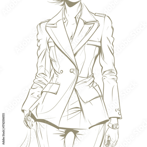 modern flat vector artwork of classic jacket with modern twist