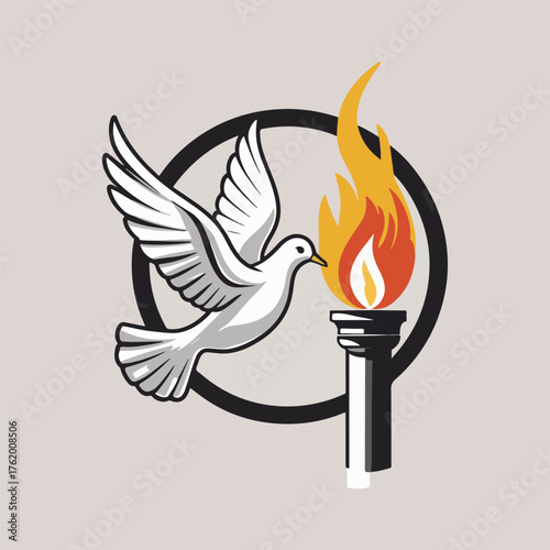 Anti-fascism and antisemitism awareness vector set with unity hands, peace icons, remembrance tree, torch of light, and equality concept art.