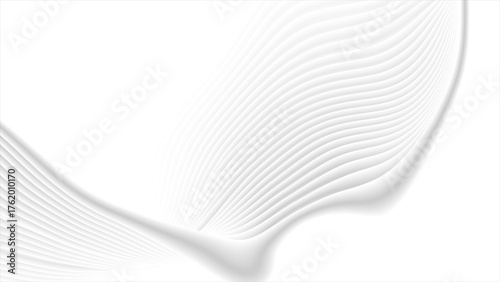Abstract white grey smooth linear waves minimal elegant background