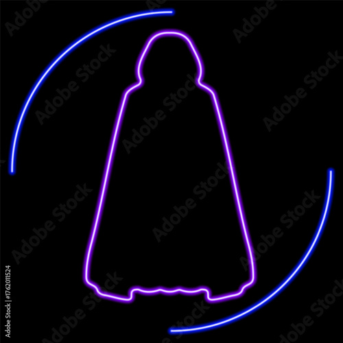 dark robes neon sign, modern glowing banner design, colorful trend of modern design on black background. Vector illustration.