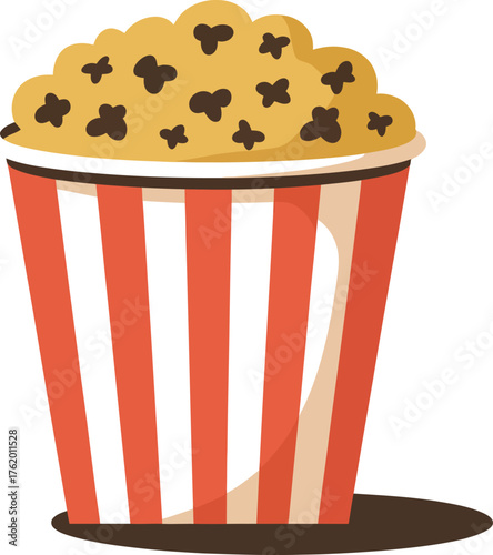 Popcorn bucket illustration snack food cinema movie theater design