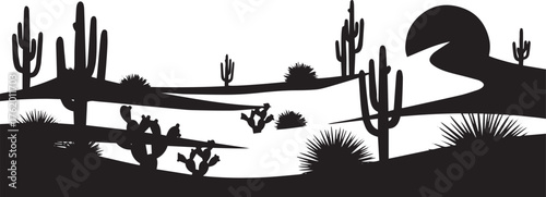 Desert Landscape Silhouette vector