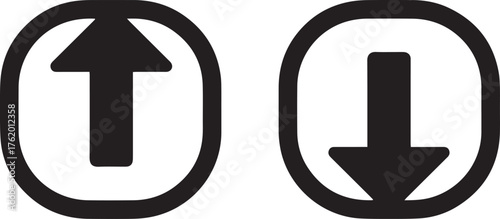 Up and Down Arrow Icons in Circles .853~1