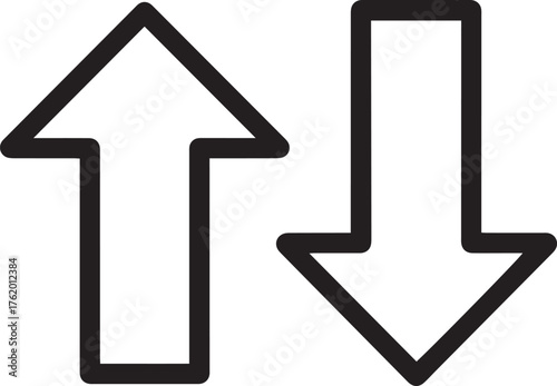 Up and down arrows icon Keywords: arrows, up, down, direction, movement, navigation, choice