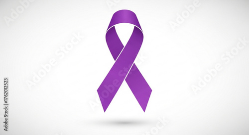 Purple ribbon, a symbol of awareness for various causes and conditions, standing out with its vibrant color