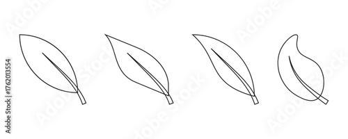 leaf, branch icon set, Eco friendly ecology icons. Environmental Leaves, natural, eco, vegan, bio labels vector symbol logo illustration line editable stroke design