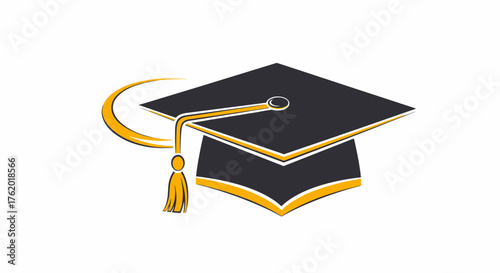 Celebrate graduation achievements with this elegant academic cap, a symbol of success and learning for invitations, announcements, or educational materials