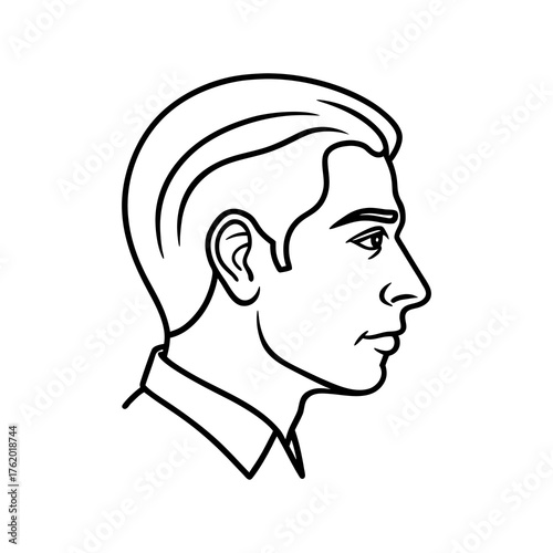 Human Face Side Profile Line Drawing Vector