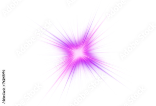 Radiant pink-purple PNG star with sparkling highlights and glowing effects. Bright sparkles enhance elegance and magical atmosphere. Perfect for digital illustrations, festive designs, and creative vi