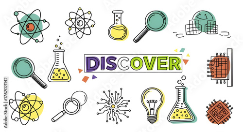 Science and technology discover innovation research and development concept
