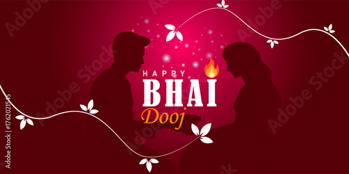 Happy Bhai dooj Indian festival greeting card. Creative vector illustration design.