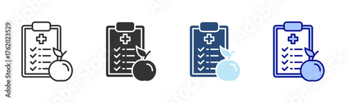 Nutrition Icon Set. Designed In Multi Style