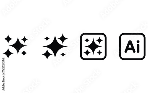 Sparkling Icons: A collection of shimmering star icons, capturing a sense of brilliance and adding a touch of radiance to design elements.