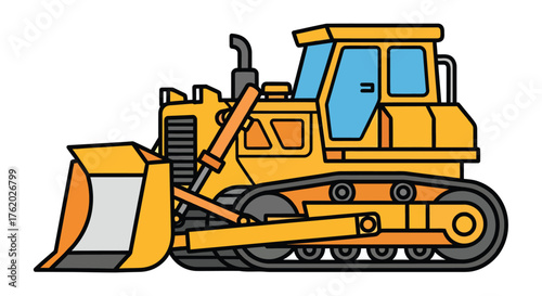 Bulldozer vector illustration heavy construction equipment for building