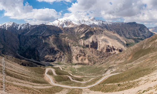 Winding Mountain Road to Snow-Capped Peaks, Mount Dena, Zagros Mountains, Iran
