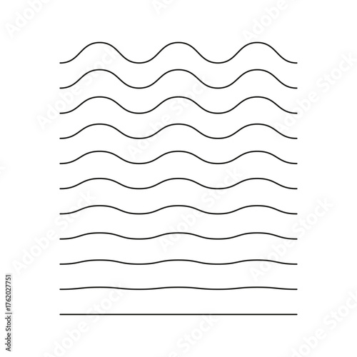 Wavy and zigzag horizontal underline. Vector waves line collection. Set of wavy lines. Wave ornament pattern. Wave thin line background. 