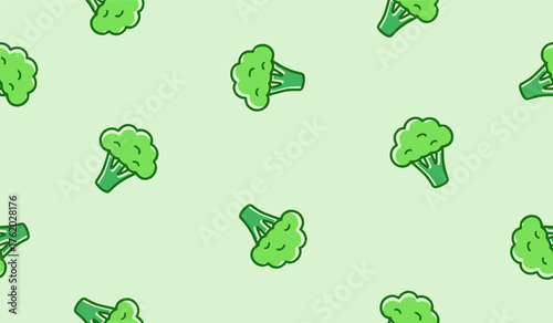 Broccoli vegetables pattern background vector design