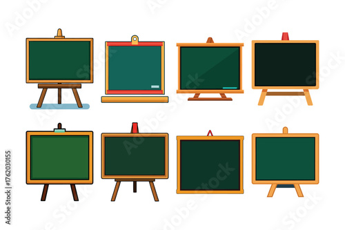 Blackboard chalkboard vector set illustration