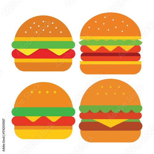 Burger vector set illustration