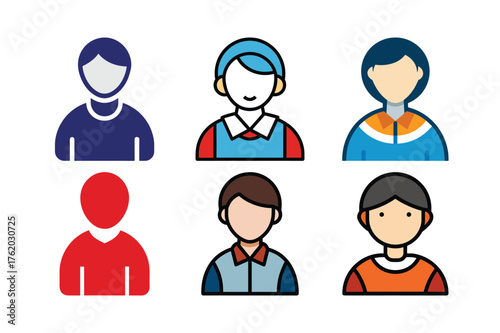 User avatar vector icon set