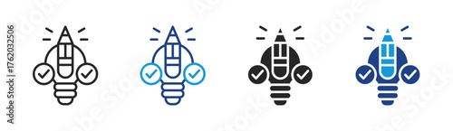 Creativity icon set multiple style collection