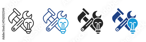 Innovation icon set multiple style collection