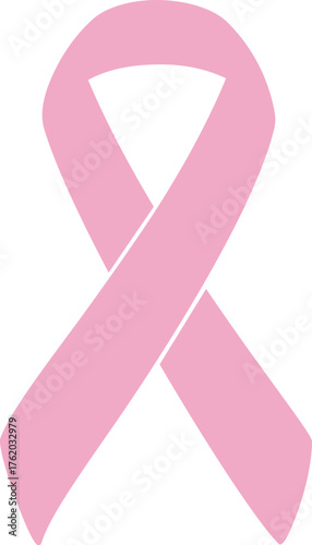 Pink ribbon for breast cancer awareness on black
