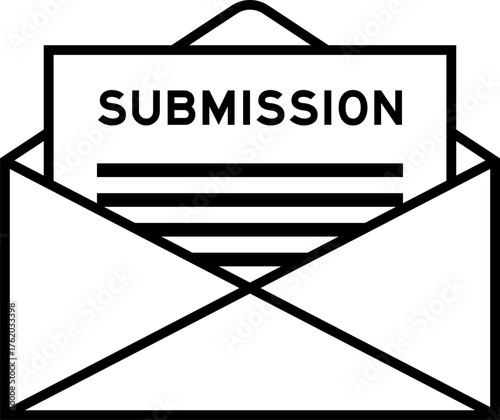Envelope and letter sign with word submission as the headline