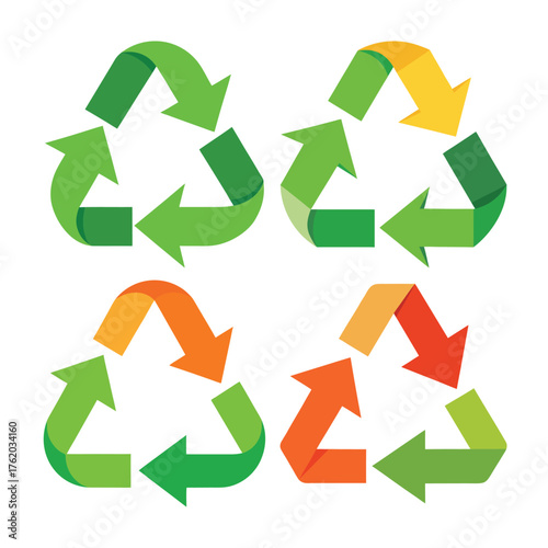 Recycling Arrows Set Vector Illustration