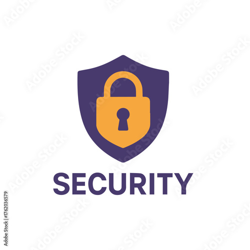 Security Shield with Padlock Icon. 