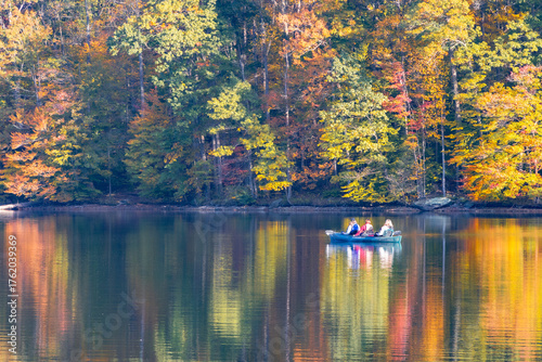 autumn landscape with lake, hunting creek lake , Maryland 