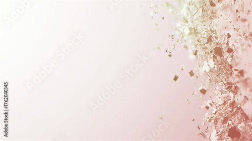 Soft pastel bokeh background with delicate pink and white blurred circular shapes, creating ethereal and romantic abstract artistic composition with gentle light gradient.