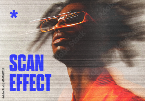 Magazine Scan Photo Effect Mockup