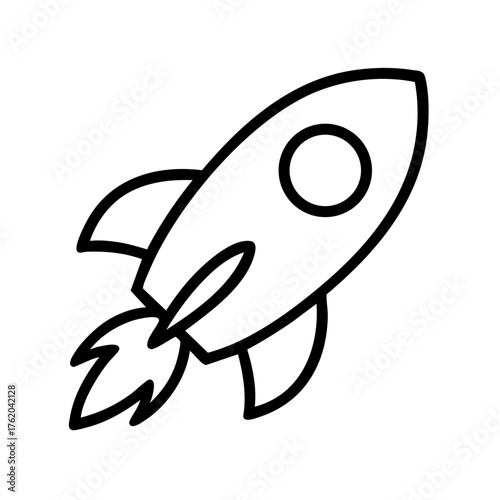 Rocket line icon simple illustration. Rocket vector sign