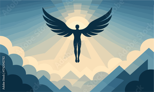 Ascension of Light — Spiritual Transcendence and Freedom Illustration