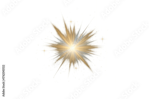 Radiant golden starburst with bright center. Celebration energy.