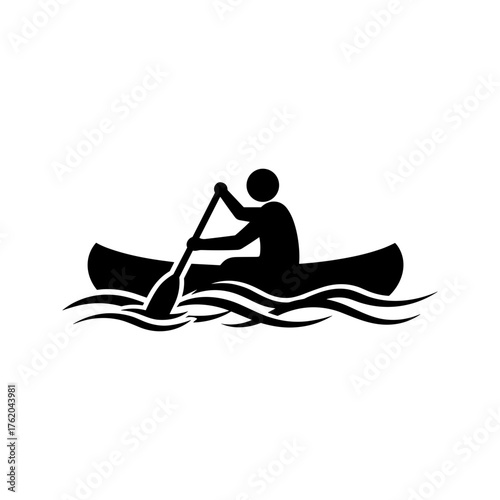 Canoeing Person Icon Vector Illustration