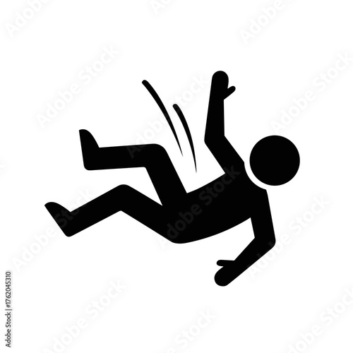 Falling Person Silhouette Icon
