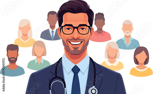 Friendly male doctor with a stethoscope representing diverse healthcare for a multicultural community
